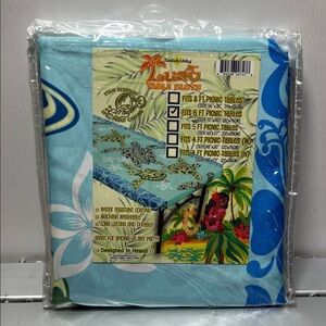 Kauhale Living Luau Fitted Table Cloth 6’ Picnic Tables (72”x30”)